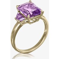 Gold Impression 9ct Yellow Gold Fancy Cut Amethyst Three Stone Ring DOM350 P