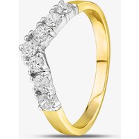 9ct Yellow Gold Clear Crystal Wishbone Ring DIV003C-N