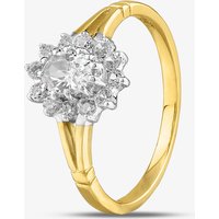 9ct Yellow Gold Clear Crystal Cluster Ring DIV006C-N
