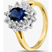 9ct Yellow Gold Blue and Clear Crystal Cluster Ring DIV046B-O