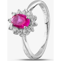White Gold Oval Cut Ruby and Cubic Zirconia Halo Ring D152306WR-L