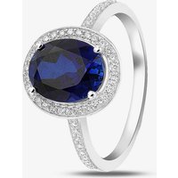 9ct White Gold Blue and White Crystal-Set Cluster Ring (Q) 5.84.9299 Q