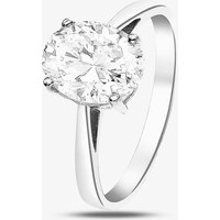 9ct White Gold Oval-Cut Crystal Solitaire Ring 5.84.4901 L