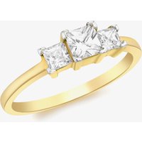 9ct Yellow Gold 3-Stone Graduated Crystal Ring 1.84.6461 O