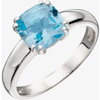 Sterling Silver Cushion Cut Blue Topaz Solitaire Ring R3717T