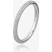 Gold Impression 18ct White Gold 2mm Narrow Pave-set Diamond Wedding Ring 9708/18W/DQ10 T