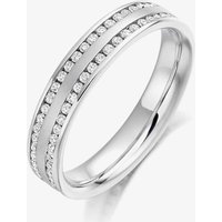 Platinum 0.55ct Double Row Diamond Court Ring FET992 J