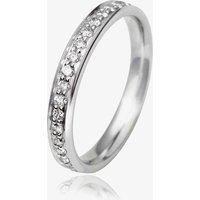 18ct White Gold 3mm Full Grain Set Diamond Court Wedding Ring WG11/3R150 18W HSI-L