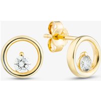 Pure Brilliance Gold Plated 0.25ct Lab Grown Diamond Open Circle Stud Earrings LGE24779-25