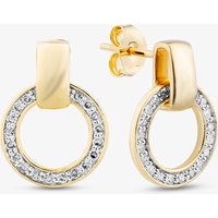 Pure Brilliance Gold Plated 0.25ct Lab Grown Diamond Open Circle Earrings LGE47088