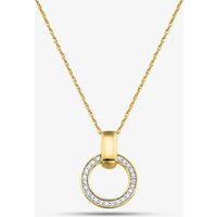 Gold Plated Certified 0.15ct Lab Grown Diamond Circle Pendant Necklace LGP47087