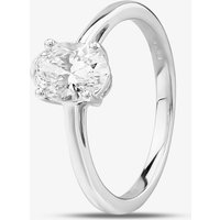 14ct White Gold Lab Grown 1.00ct Certificated Oval-Cut Diamond Solitaire Ring TH0584021 N