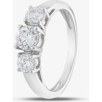 9ct White Gold Certified Lab Grown 1.00ct Brilliant Cut Diamond Three Ston Ring LGR5026-100 L