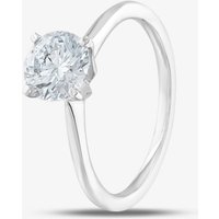 9ct White Gold Certified Lab Grown 1.00ct Brilliant Cut Diamond Solitaire Ring LGR21614-100 N