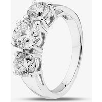 9ct White Gold 2.00ct Certified Lab Grown Brilliant Cut Diamond Three Stone Ring LGR5026-200 L