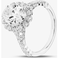 Pure Brilliance 9ct White Gold 3.00ct Oval Cut Lab Grown Diamond Halo Ring LGR47044-300 O