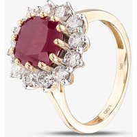 Pure Brilliance 9ct Yellow Gold 3.95ct Ruby and 1.00ct Lab Grown Diamond Halo Ring LGR47396-RD L