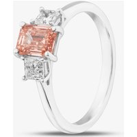 18ct White Gold Lab Grown 1.46ct Pink and White Diamond Trilogy Ring 088PV-W001