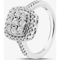 Sterling Silver Certified Lab Grown 0.25ct Diamond Cushion Cluster Ring LGR39199-25 P