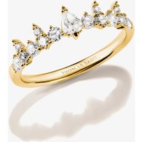 THOMAS SABO 18ct Yellow Gold Plated Cubic Zirconia Tiara Ring TR2552-M01-14-56