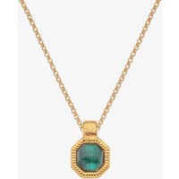 Hot Diamonds Revive 18ct Gold Plated Malachite Hexagon Pendant Necklace DP845