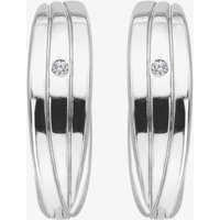 Hot Diamonds Sterling Silver Diamond Trio Huggie Hoop Earrings DE840
