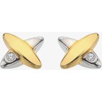 Hot Diamonds Coupled Two Tone Diamond Set Stud Earrings DE859