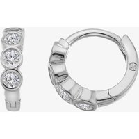 Hot Diamonds Tender Sterling Silver White Topaz Huggie Hoop Earrings DE871