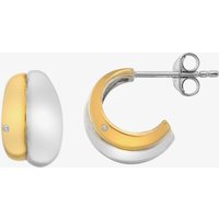 Hot Diamonds Droplet Two Tone Diamond Set Half Hoop Earrings DE872