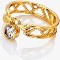 Hot Diamonds HD X GE Revolve 18ct Gold Plated Topaz Ring DR301/M