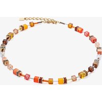 Coeur De Lion GeoCUBE Gold Plated Multicoloured Crystal Bead Necklace 2838/10-0211