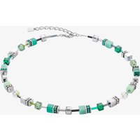 Coeur De LionLadies GeoCUBE Silver and Green Square Crystal Necklace 2838/10-0500