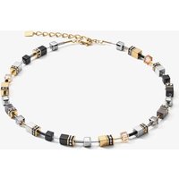Coeur De Lion GeoCUBE Grey and Gold Multi Stone Necklace 2839/10-1216