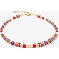 Coeur De Lion GeoCUBE Precious Statement Gold and Red Multi Stone Necklace 3039/10-0316