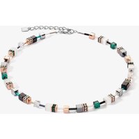 Coeur De Lion GeoCUBE Iconic Rose Gold and Green Multi Stone Necklace 4013/10-0521