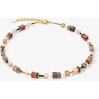 Coeur De Lion GeoCUBE Gold Tone and Brown Multi Stone Necklace 4905/10-1100