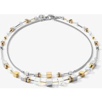 Coeur De Lion GeoCUBE Gold Silver 4 Way Necklace 5007/10-1617