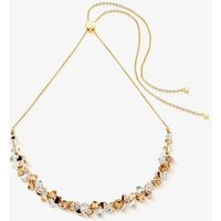 Coeur De Lion Dancing Crystal Gold Tone Clear and Gold Crystal Necklace 4639/10-1016