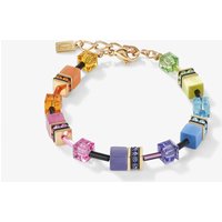 Coeur De Lion GeoCUBE Gold Plated Multicolour Rainbow Crystal Bead Bracelet 2838/30-1573