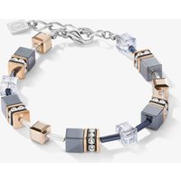 Coeur De Lion GeoCube Grey and Rose Crystal Bracelet 4015/30-0730