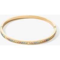 Coeur De Lion Gold Tone Stainless Steel Multi Coloured Pastel Crystal Bangle 0127/37-1590