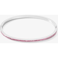 Coeur De Lion Stainless Steel Rose Crystal Hinged Bangle 0129/33-1917