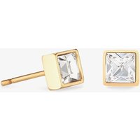 Coeur De Lion Brilliant Square Gold Plated Crystal Earrings 0501/21-1816
