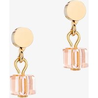 Coeur De Lion Ladies Elegance Gold Apricot Square Crystal Earrings 4357/21-0230