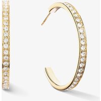 Coeur De Lion Gold Tone Clear Crystal Hoop Earrings 0128/21-1816