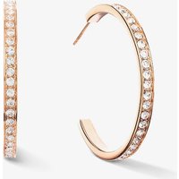 Coeur De Lion Rose Gold Tone Stainless Steel Crystal Hoop Earrings 0128/21-1822