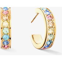 Coeur De Lion Gold Tone Pastel Multi Coloured Crystal Hoop Earrings 0131/21-1590
