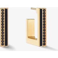 Coeur De Lion Gold Tone Black Crystal Square Hoop Earrings 0133/21-1316