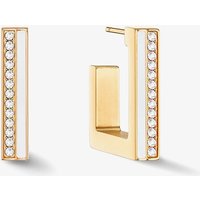 Coeur De Lion Gold Tone Crystal Square Hoop Earrings 0133/21-1416