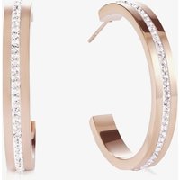 Coeur De Lion Rose Gold Tone Crystal Half Hoop Earrings 0149/21-1822